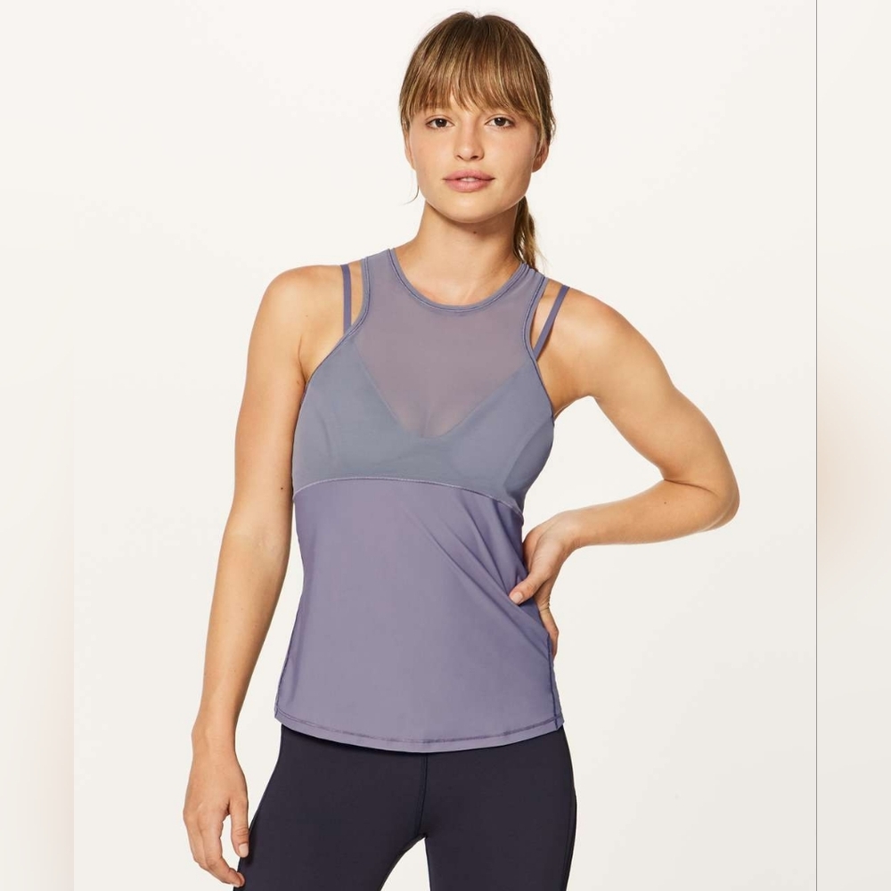 Lululemon Fresh In Mesh Purple Sports Bra Tank, Womens 6 NWOT